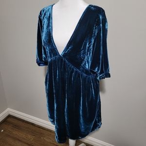 SOLD Free People velvet baby doll mini dress